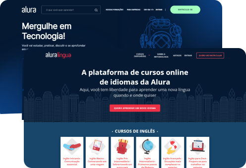 Tela da Alura plus e do alura lingua